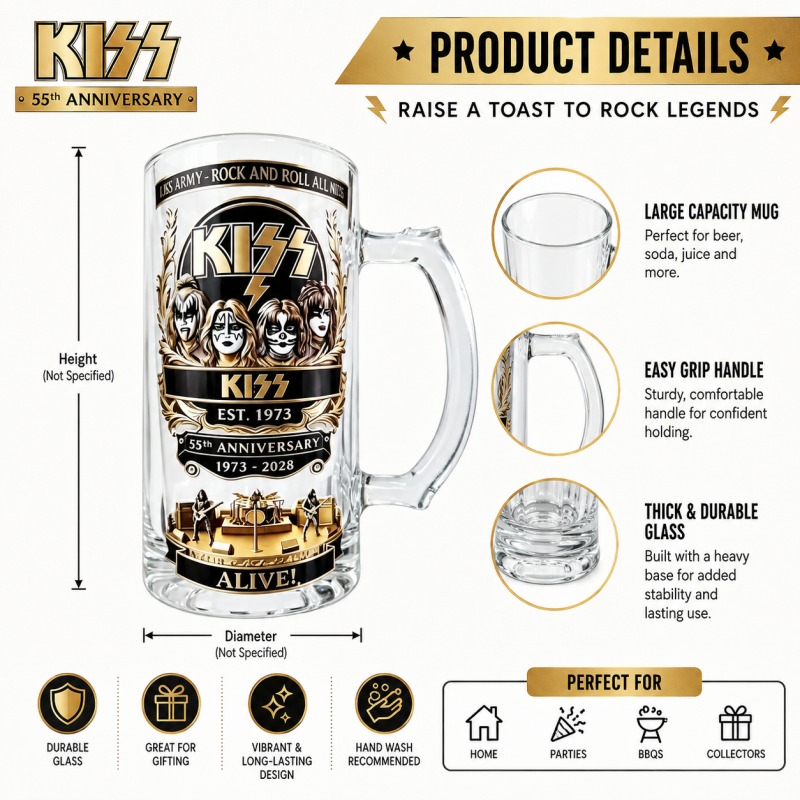 Beer Mug Handled - Caneca de Cerveja KISS 55º Aniversário