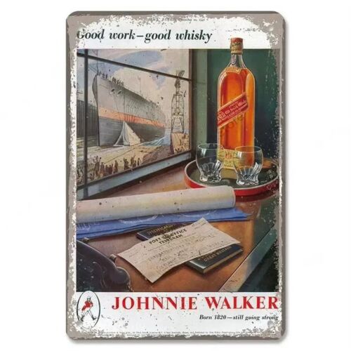 Wine Tag Label - Placa de Metal Vintage Johnnie Walker