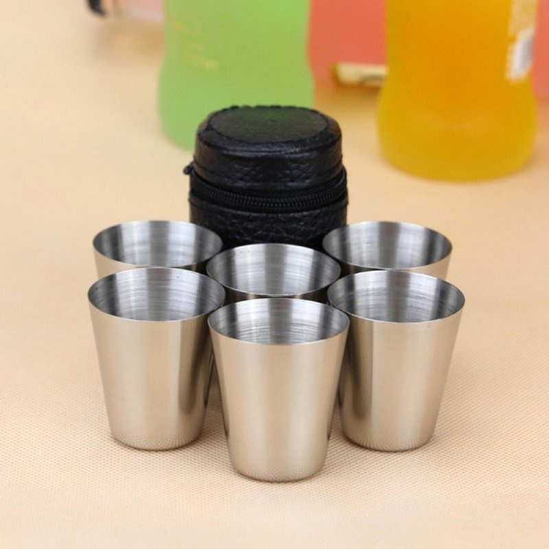 Wine Beer Glass Set - 4/6 pçs copos de aço inoxidável