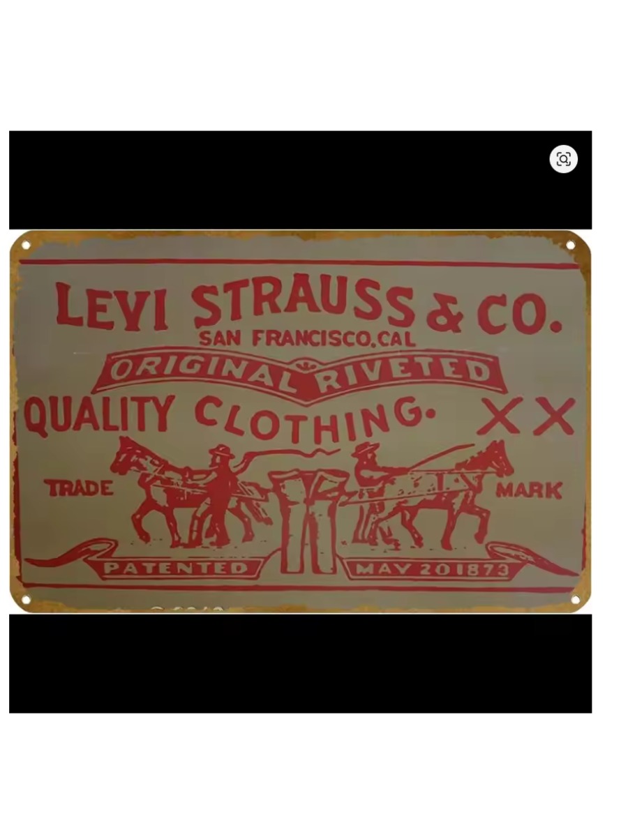 Wine Tag Label - Levi Strauss Co Vintage Metal Tin