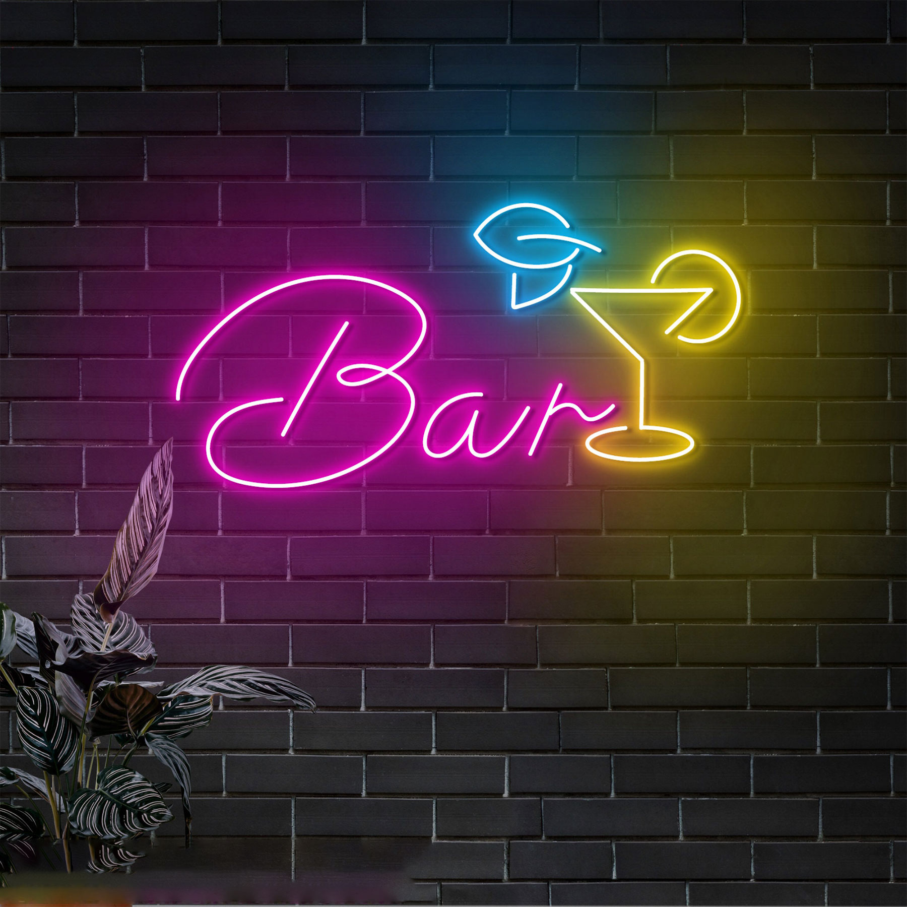 Wine Beer Pub - Open Bar Neon Sign, Cocktail Bar,