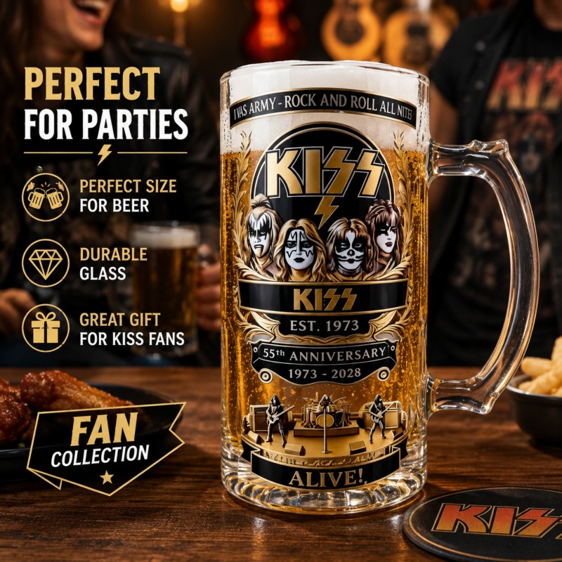 Caneca de Cerveja KISS 55º Ani - Beer Mug Handled avaliação e preço