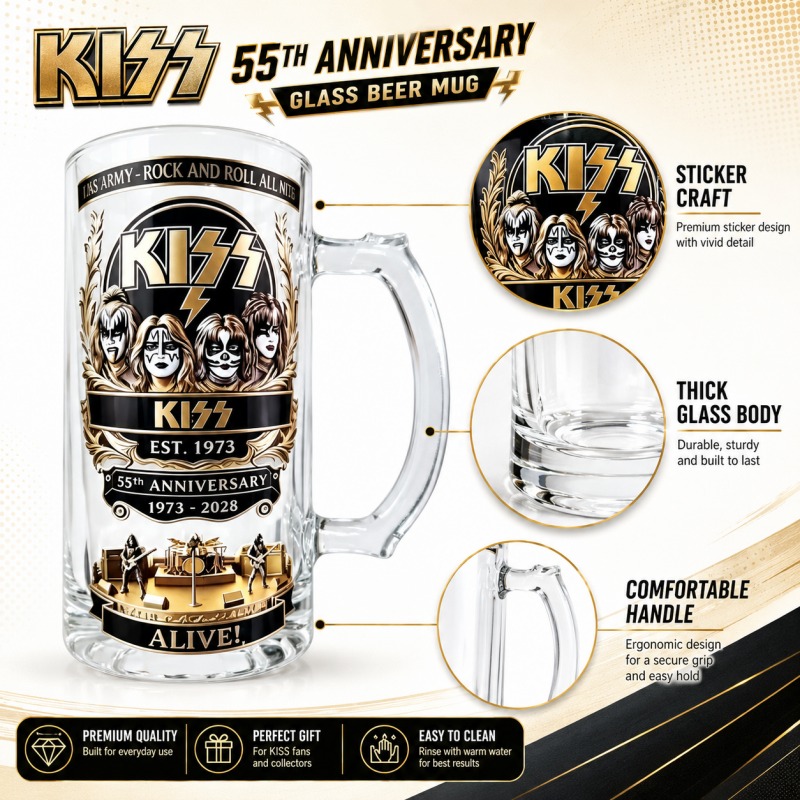 Caneca de Cerveja KISS 55º Ani - Beer Mug Handled avaliação e preço