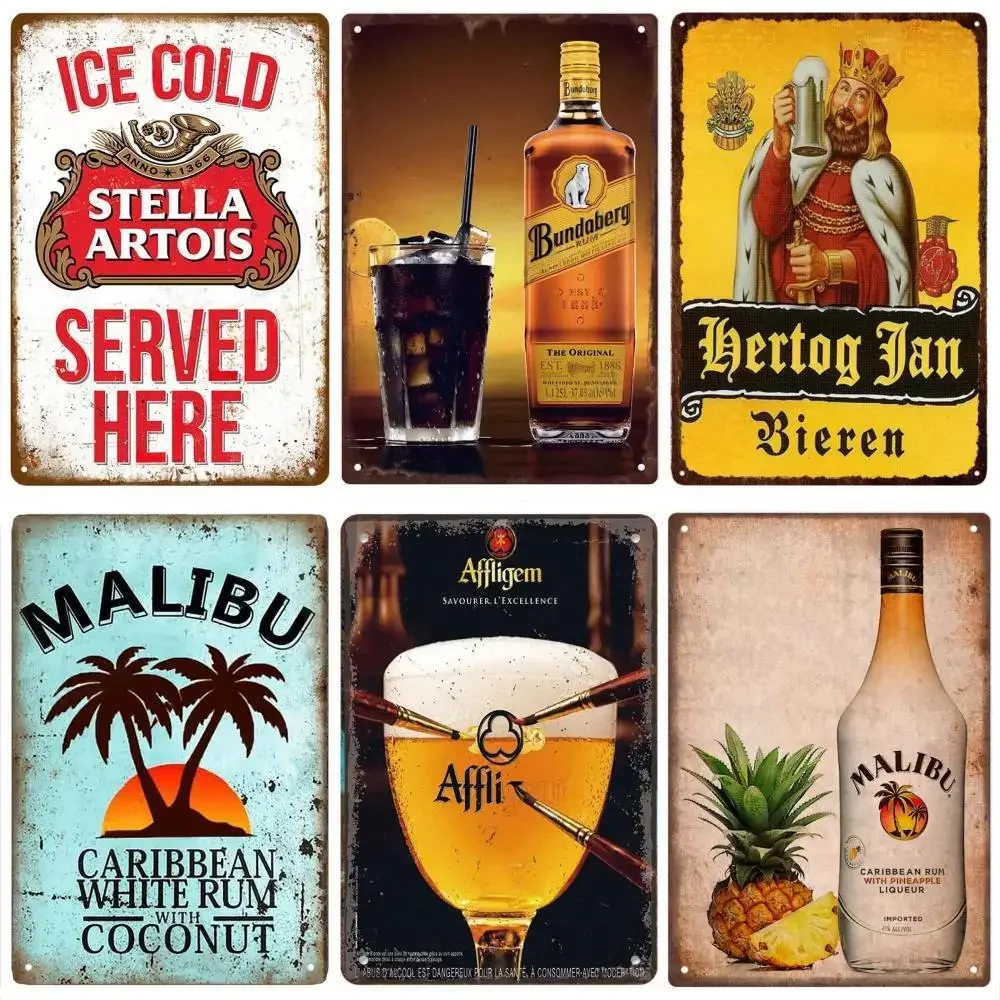 Malibu Wine Metal Poster Marca - Wine Beer Pub avaliação e preço