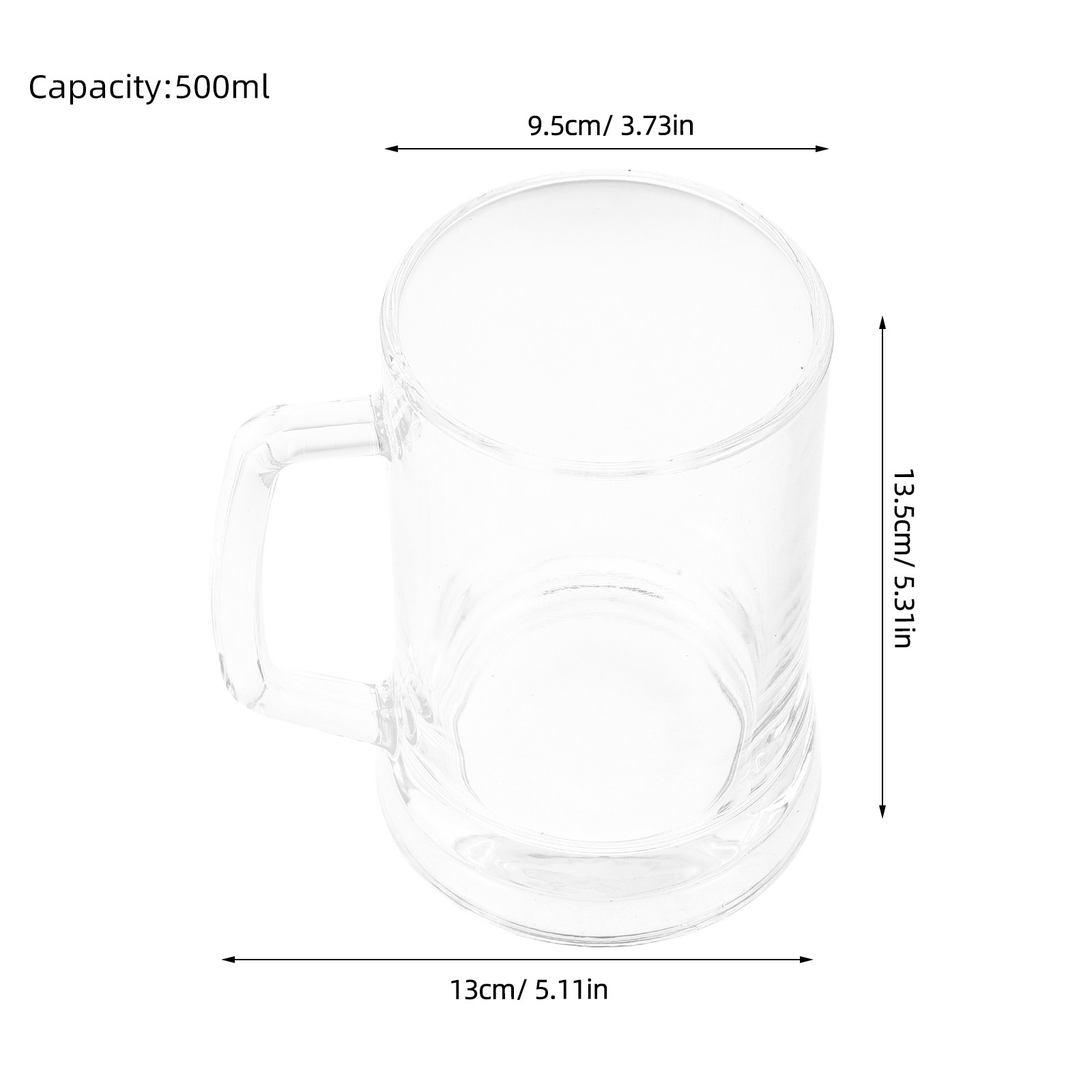 Caneca de Cerveja de Vidro Tra - Beer Mug Handled avaliação e preço