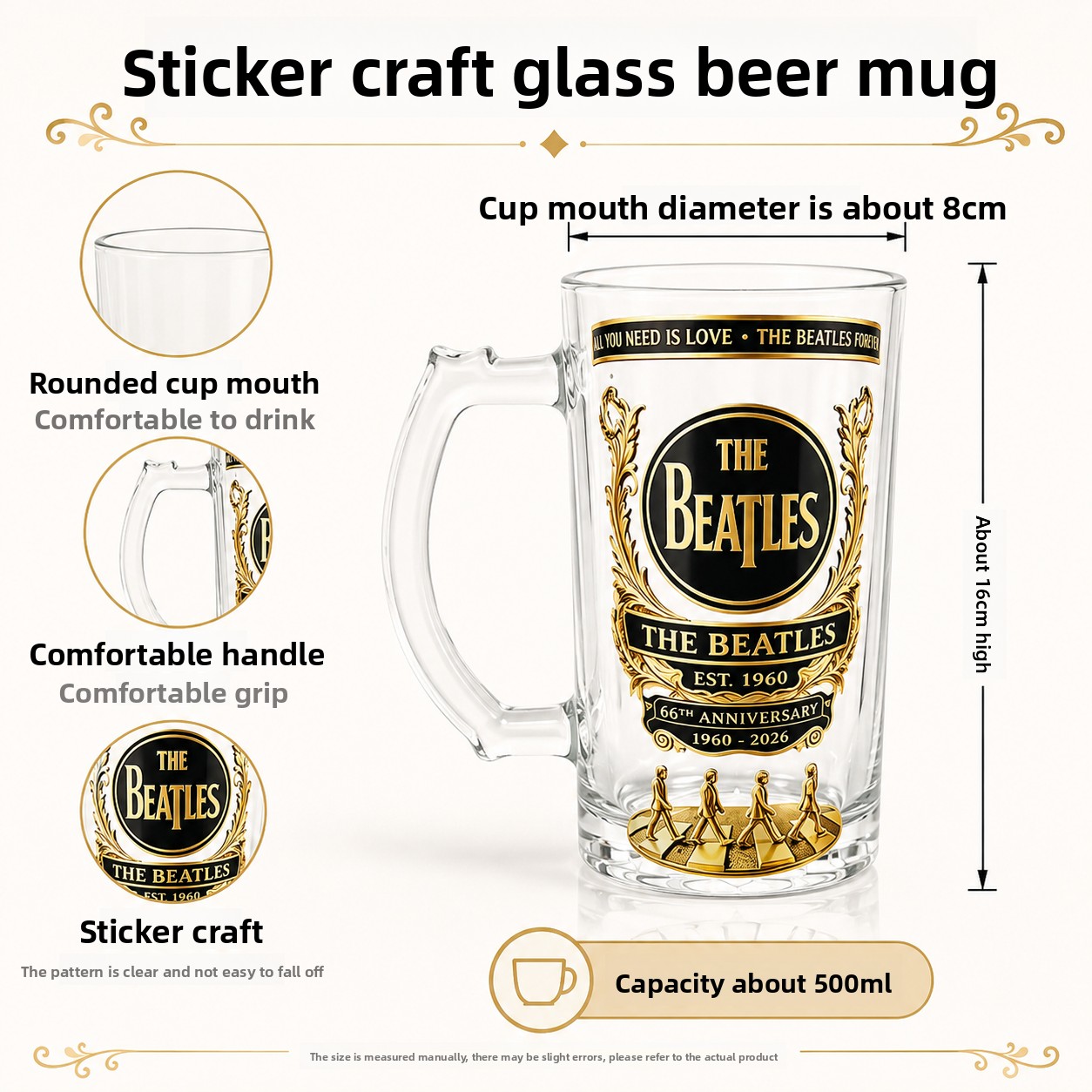 Caneca de Cerveja de Vidro com - Beer Mug Handled avaliação e preço