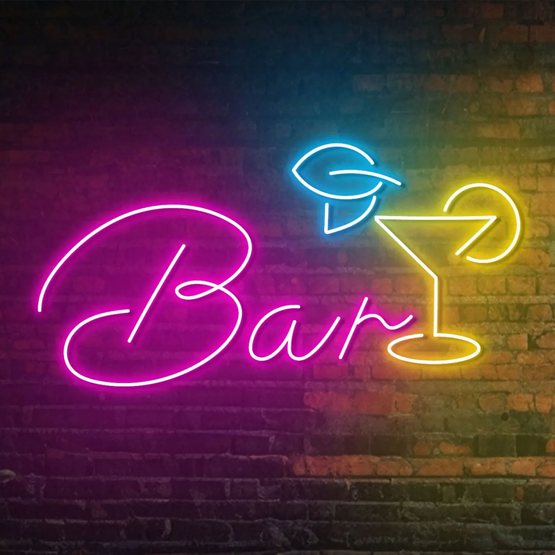 Open Bar Neon Sign, Cocktail B - Wine Beer Pub avaliação e preço